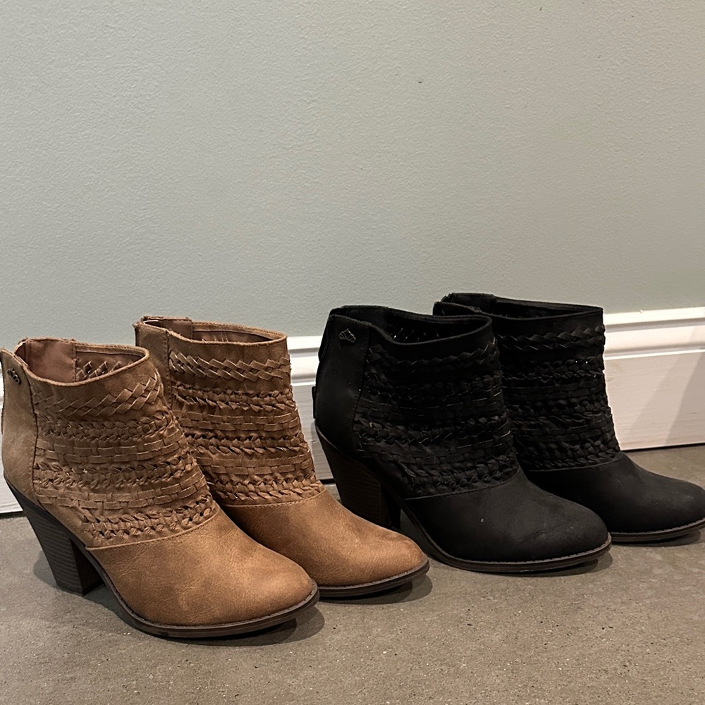 Braided fergalicious Ankle Boot lot - Black and Brown